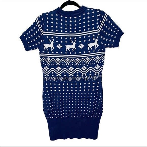 Tipsy Elves Dresses & Skirts - Tipsy Elves Navy Reindeer Christmas Sweater Dress